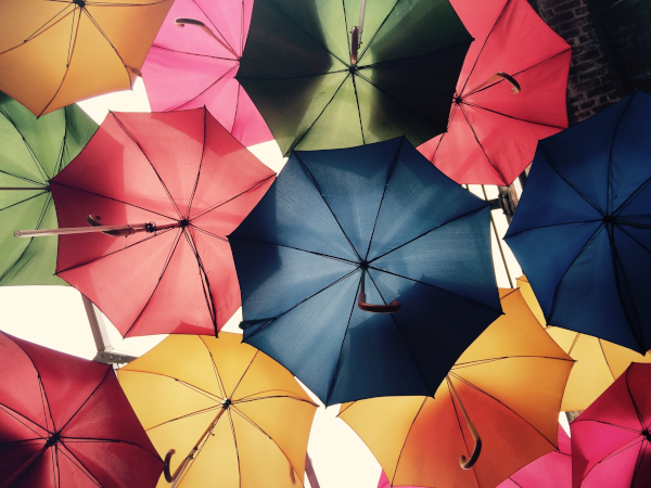 group of colorful umbrellas